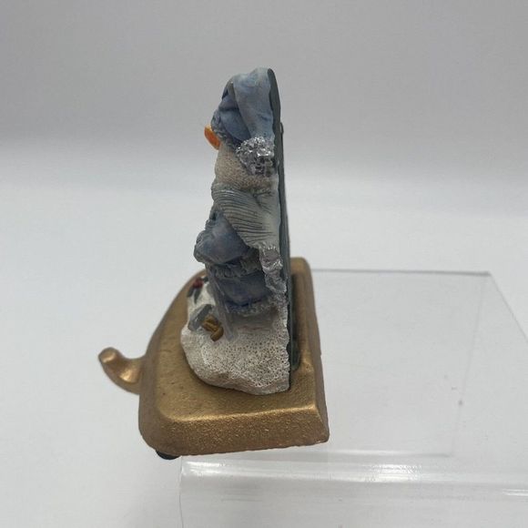 Snowman & Child Skiing on a Snowbank Setting on a Metal Hanger K. Collections - Picture 3 of 5